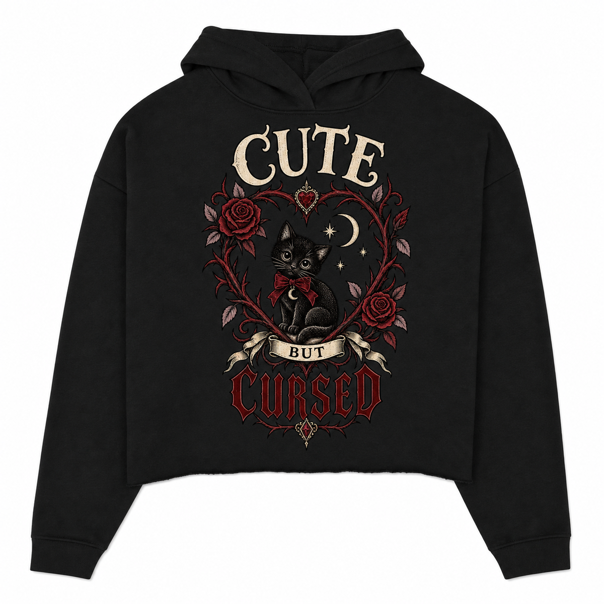Cute But Cursed Crop Hoodie