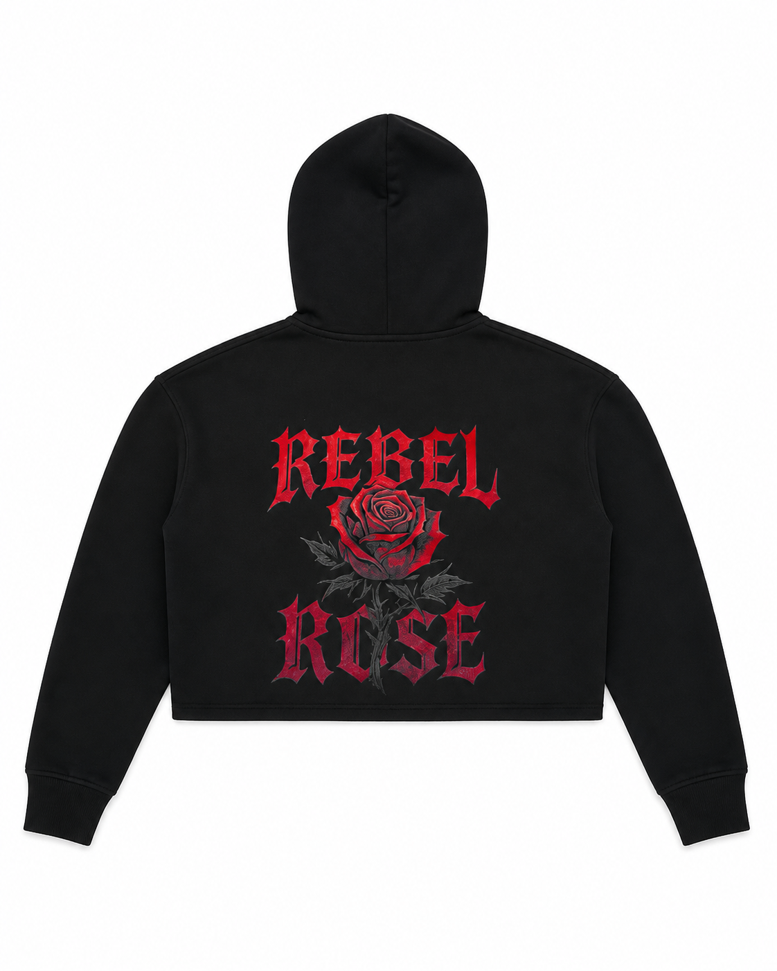Rebel Rose Cropped Hoodie