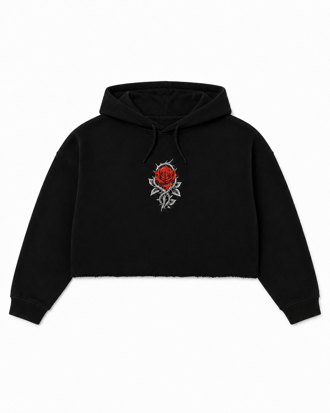 Rebel Rose Cropped Hoodie