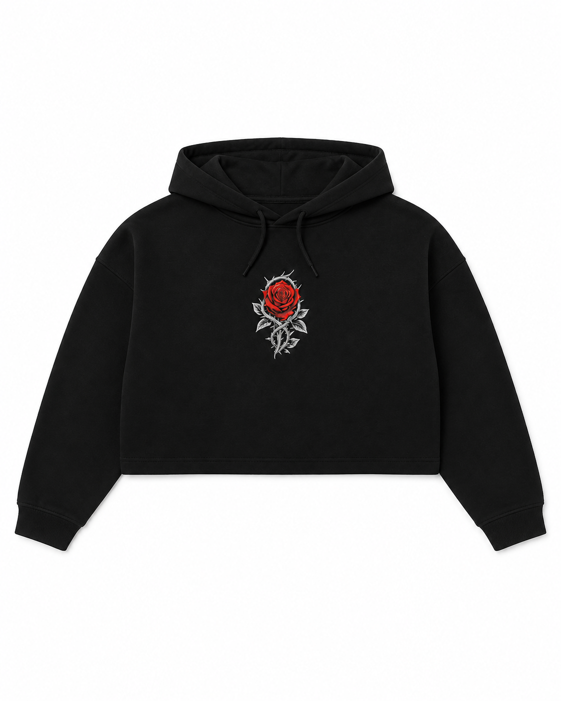 Rebel Rose Cropped Hoodie